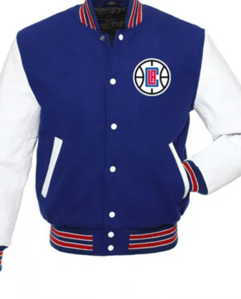 Los Angeles Clippers Varsity Basketball Blue and White Jacket