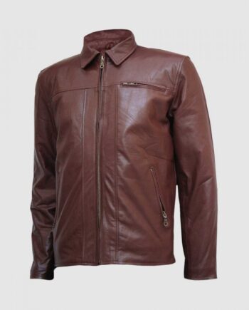 Men’s Super Unique Brown Leather Jacket