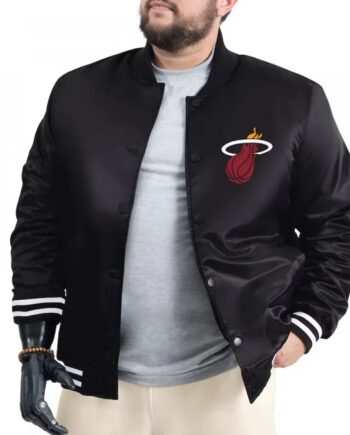 Miami Heat Adaptive Bold Logo Varsity Satin Jacket