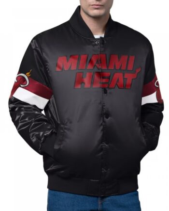 Miami Heat Triple Option Varsity Satin Jacket