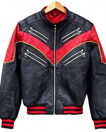 Miles Morales Spider-Man Black Motorcycle Leather Jacket