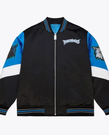 Minnesota Timberwolves Black Heavyweight Satin Jacket