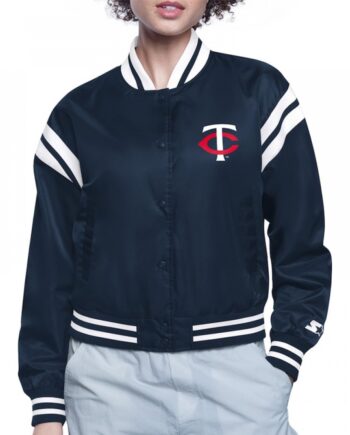 Minnesota Twins Printed Logo Varsity Satin Jacket