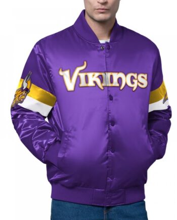 Minnesota Vikings Triple Option Varsity Satin Jacket