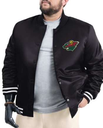 Minnesota Wild Adaptive Bold Logo Varsity Satin Jacket