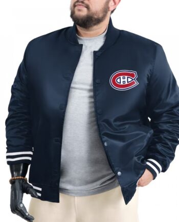 Montreal Canadiens Adaptive Bold Logo Varsity Satin Jacket