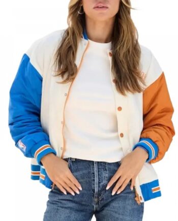 NY Knicks Color Block Bomber Full-Snap Jacket