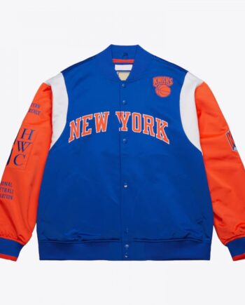 NY Knicks Team Origins Royal Satin Jacket