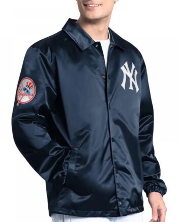 NY Yankees Point Man Coaches Navy Jacket