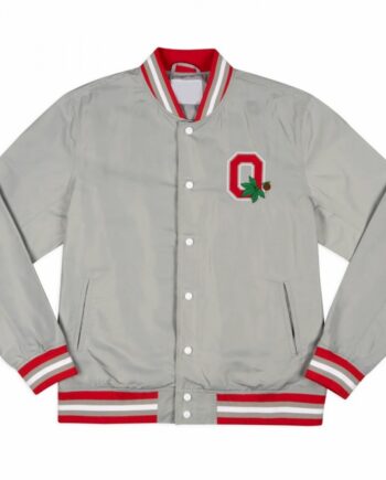 Ohio State Buckeyes Arched Gray Bomber Jacket