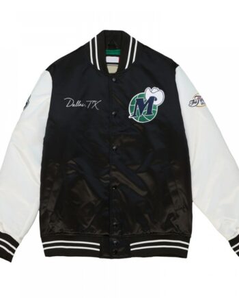 Origins Dallas Mavericks Black and White Satin Jacket