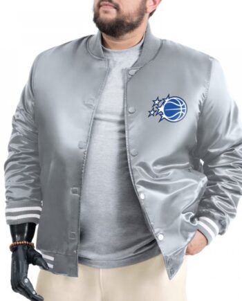 Orlando Magic Adaptive Bold Logo Varsity Satin Jacket