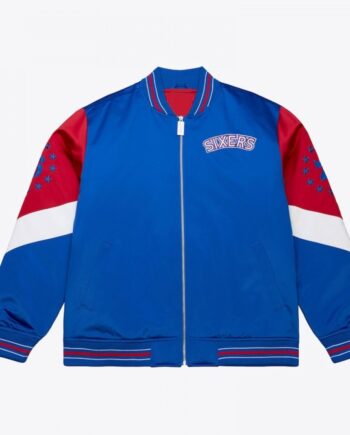 Philadelphia 76ers Throw It Back Heavyweight Satin Jacket