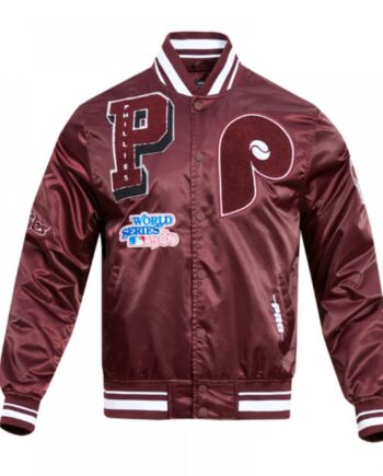 Philadelphia Phillies Retro Mashup Classic Rib Satin Jacket
