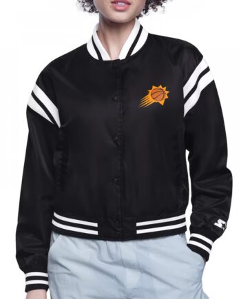 Phoenix Suns Printed Logo Varsity Satin Jacket