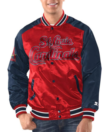 Red/Navy St. Louis Cardinals Renegade Varsity Satin Jacket