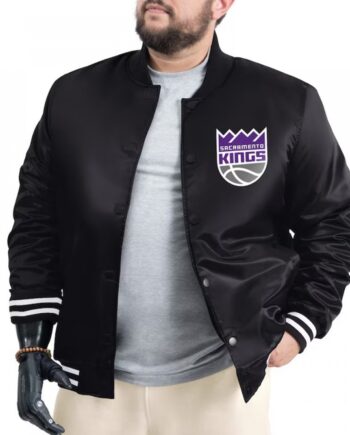 Sacramento Kings Adaptive Bold Logo Varsity Satin Jacket