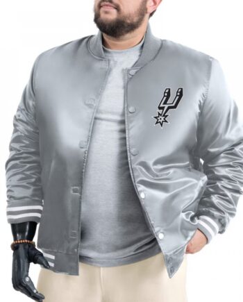 San Antonio Spurs Adaptive Bold Logo Varsity Satin Jacket