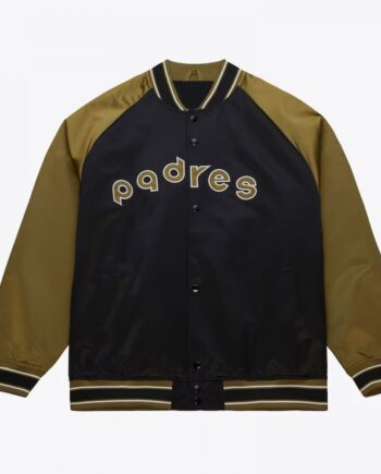 San Diego Padres Black/Olive Satin Double Clutch Jacket