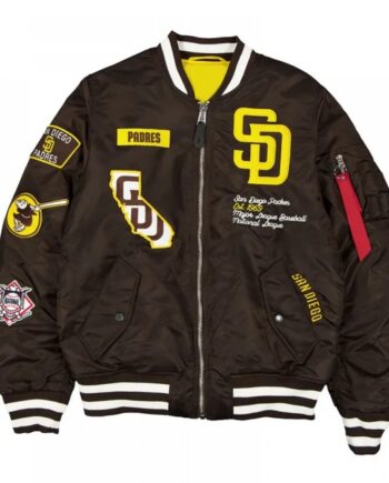 San Diego Padres Full-Zip Brown Bomber Jacket | Free Ship