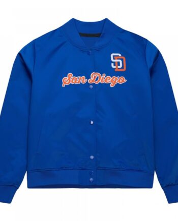 San Diego Padres Throwback Graphics Blue Satin Jacket