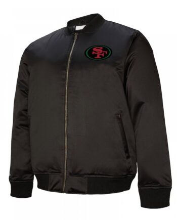San Francisco 49ers Excellence Black Full-Zip Satin Jacket