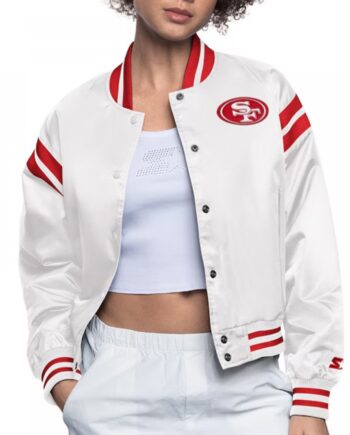 San Francisco 49ers White Full Count Satin Jacket