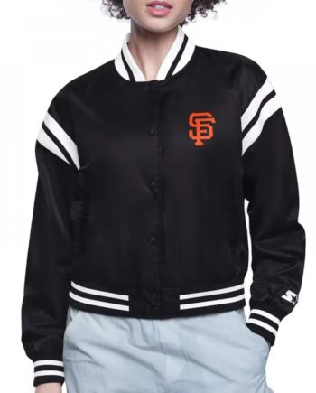 San Francisco Giants Printed Logo Varsity Satin Jacket