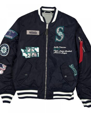 Seattle Mariners Full-Zip Navy Bomber Jacket - Unisex Premium Baseball Style