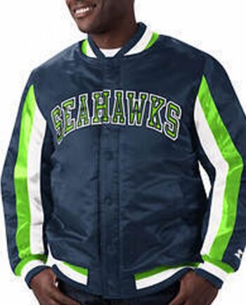 Seattle Seahawks Ace Navy Satin Jacket
