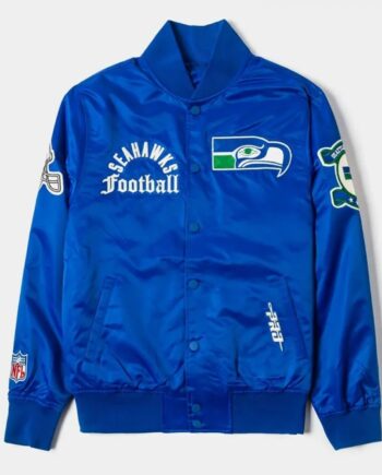 Seattle Seahawks Original Blue Varsity Satin Jacket