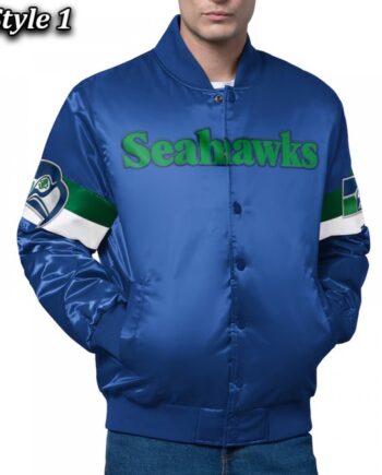 Seattle Seahawks Triple Option Varsity Satin Jacket