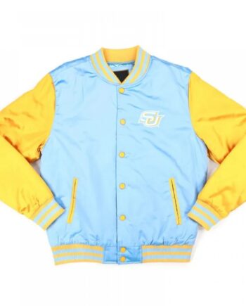 Southern University Columbia Blue and White Baseball Jacket