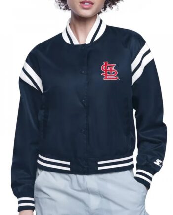 St. Louis Cardinals Printed Logo Varsity Satin Jacket