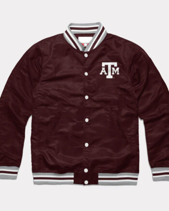 Texas A&M Aggies Wine Varsity Satin Jacket