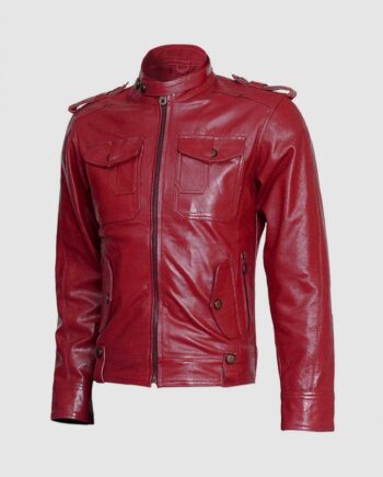 Top-Grade Men's Burgundy Leather Jacket