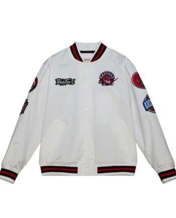 Toronto Raptors City Collection White Varsity Satin Jacket