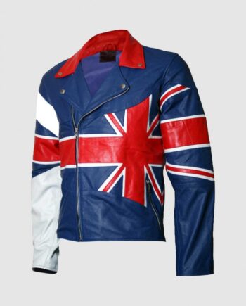 Union Jack Flag Men's Biker Leather Jacket