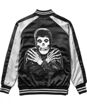 Varsity Misfits Black and Gray Satin Jacket
