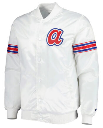 White Power Forward Atlanta Braves Satin Jacket