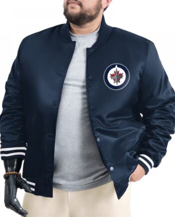 Winnipeg Jets Adaptive Bold Logo Varsity Satin Jacket