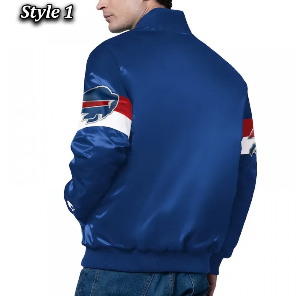 Buffalo Bills Triple Option Varsity Satin Jacket