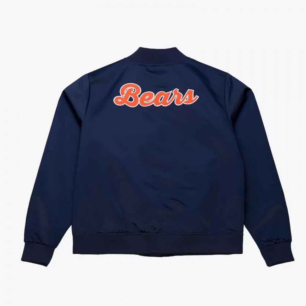 Chicago Bears Throwback Graphics Navy Satin Jacket – Best Value