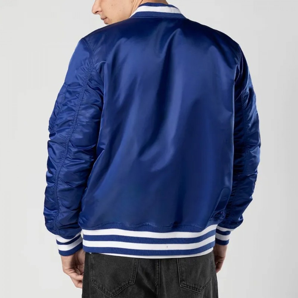 Full-Zip Chicago Cubs Royal Bomber Jacket