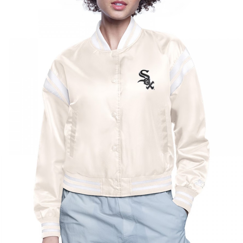 Chicago White Sox Printed Logo Varsity Satin Jacket