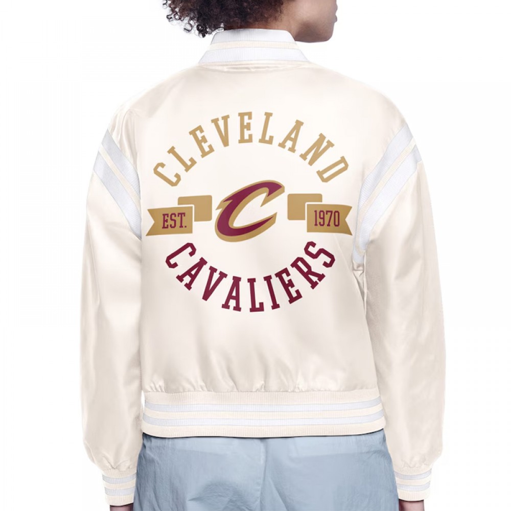 Cleveland Cavaliers Printed Logo Varsity Satin Jacket