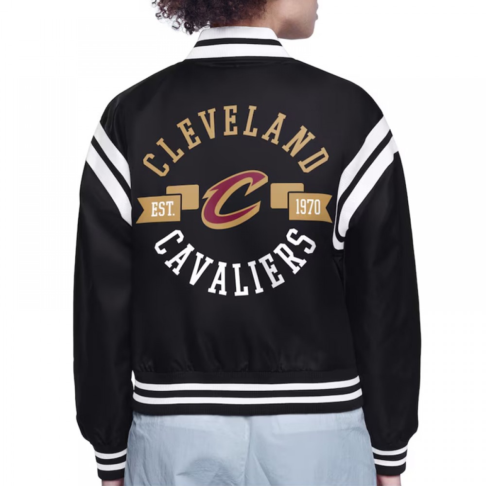Cleveland Cavaliers Printed Logo Varsity Satin Jacket