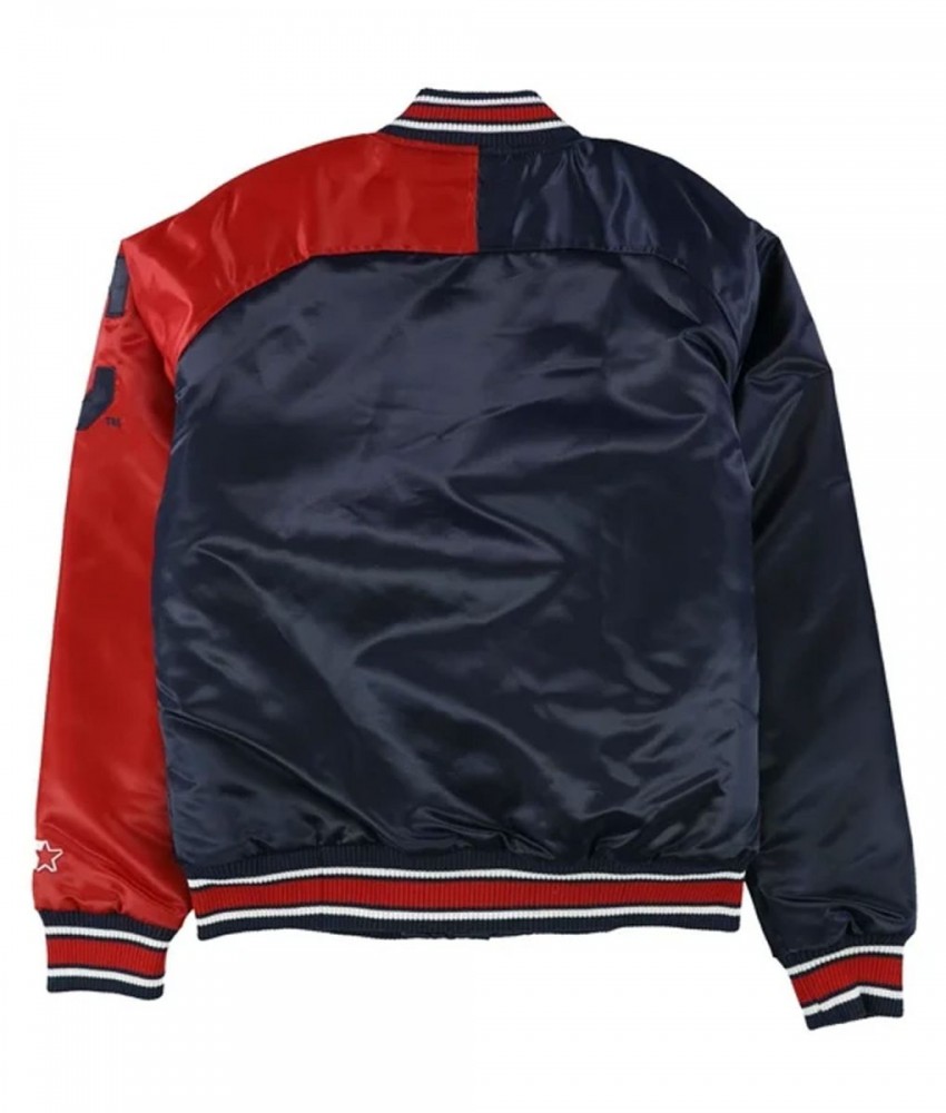 Cleveland Indians Navy and Red Varsity Satin Jacket