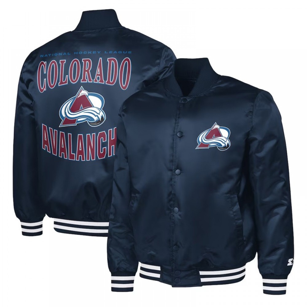 Colorado Avalanche Adaptive Bold Logo Varsity Satin Jacket