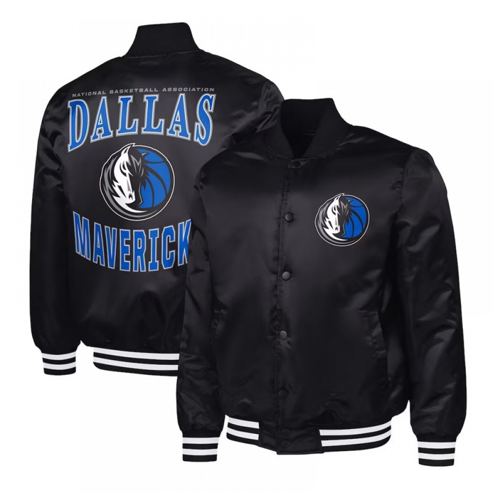 Dallas Mavericks Adaptive Bold Logo Varsity Satin Jacket